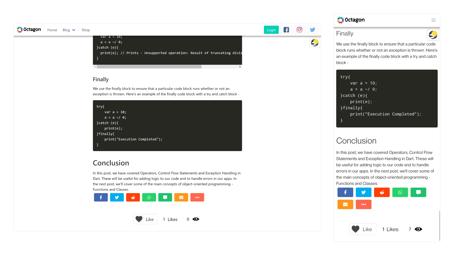 Article Page - Sharing & Likes/Views