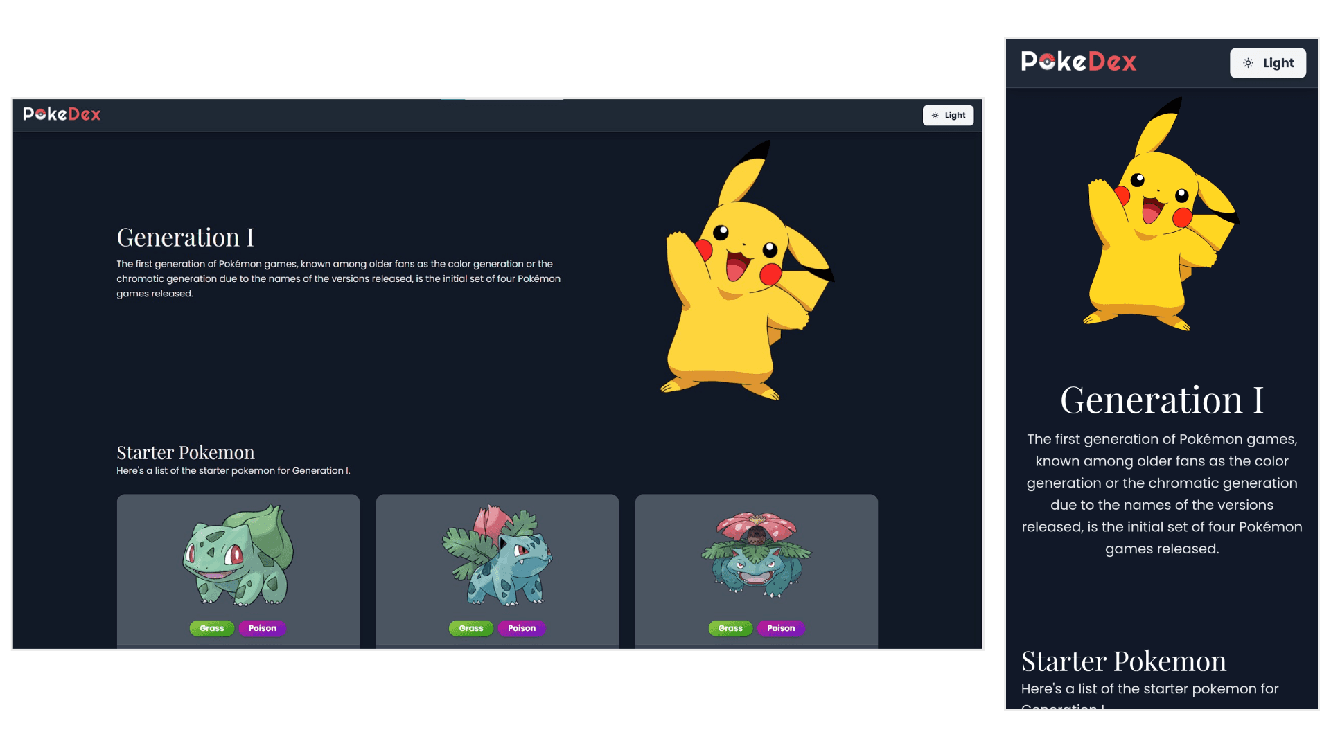 Dark Home Page