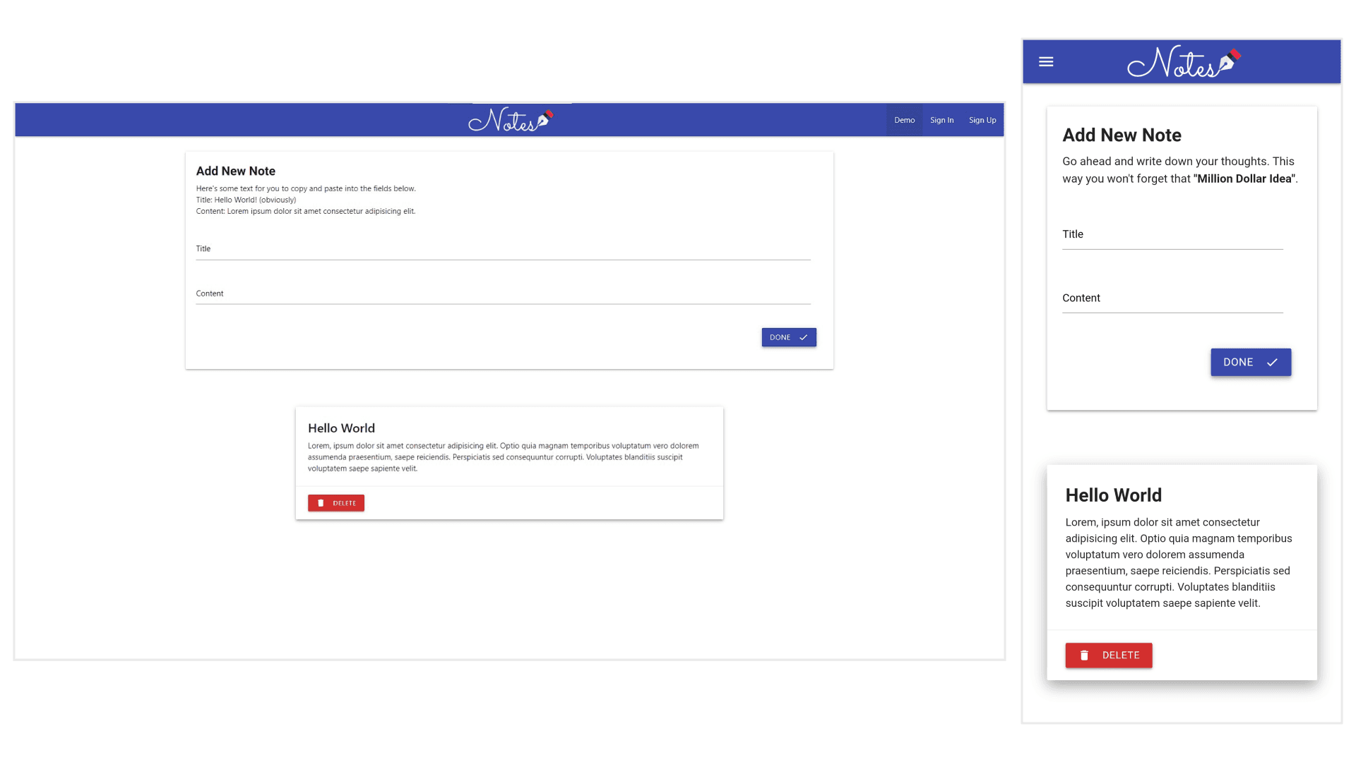 Demo Page