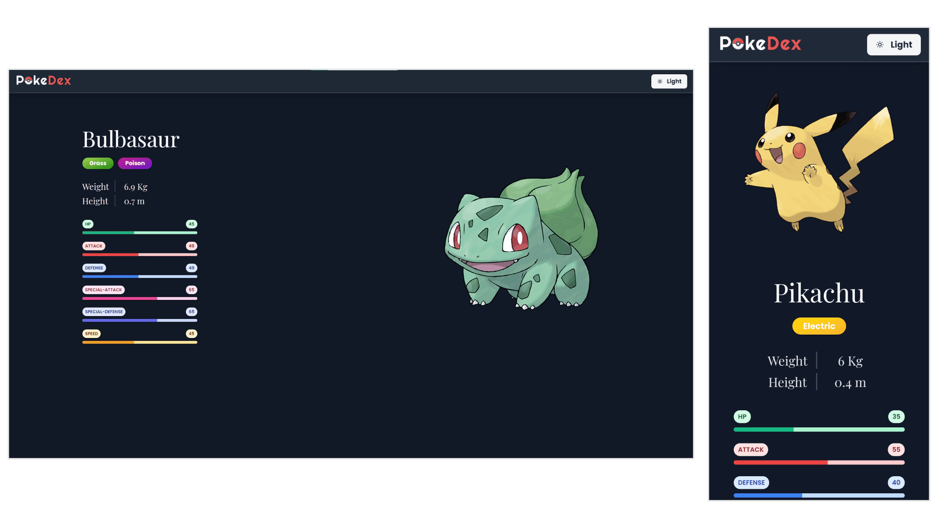 Dark Pokemon Details Page